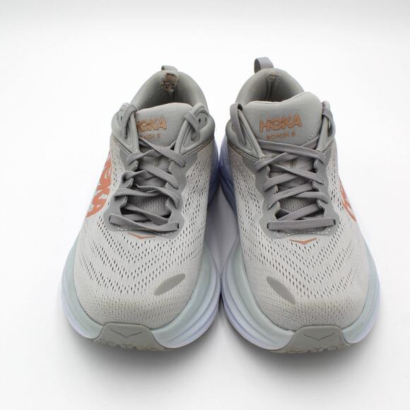Hoka Bondi 8 Running Shoes Womens 9 Gray Copper Max Cushion Comfort Sneaker - Picture 3 of 9